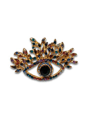 All seeing eye diamanté brooch