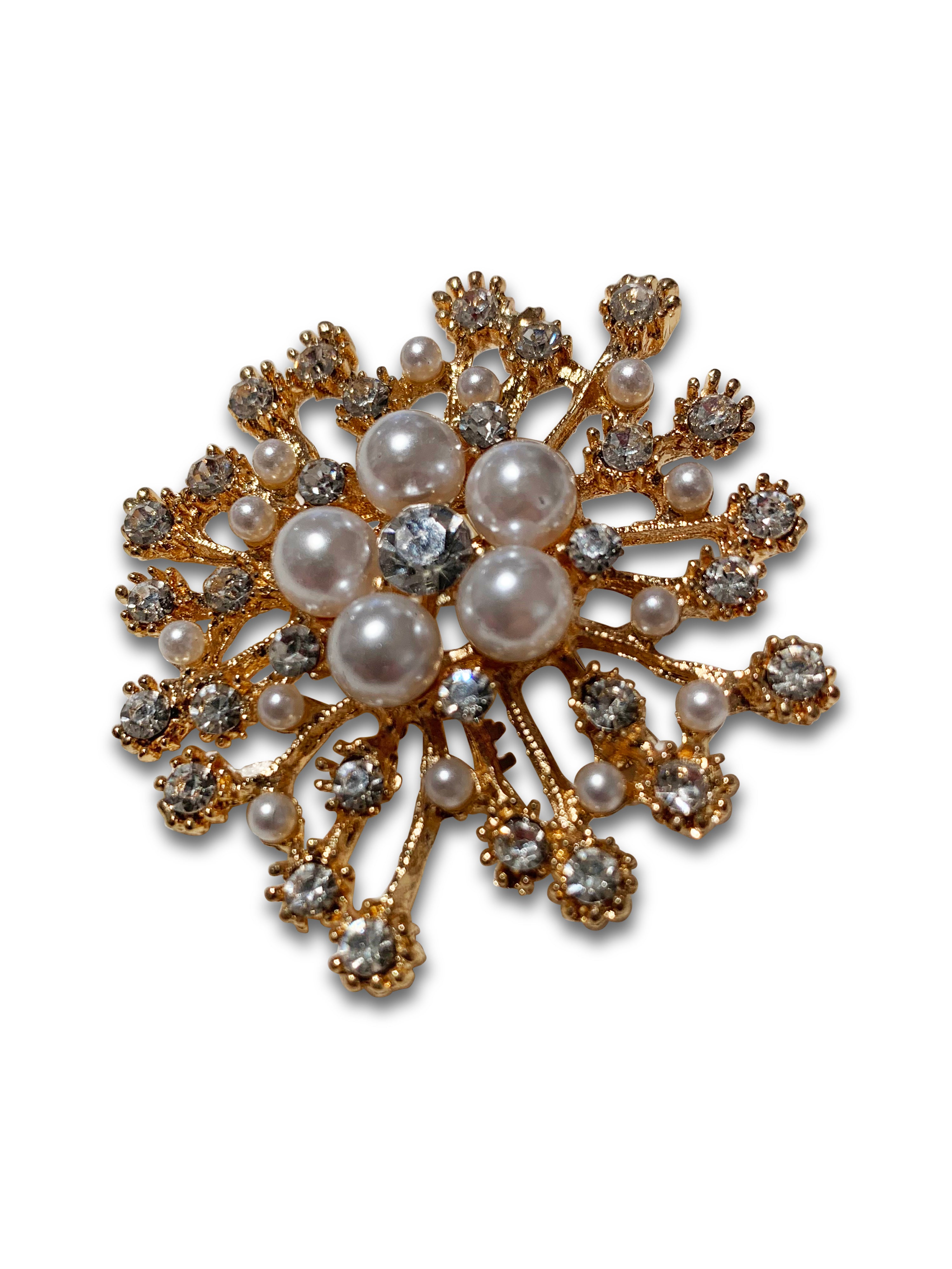 Starburst diamanté brooch