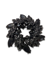 Black diamanté brooch