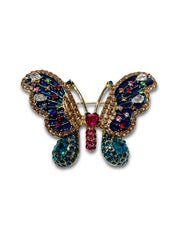Butterfly diamanté brooch
