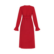 Houli midaxi wrap dress red invisible mannequin