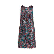 Imu sequins shirt dress in pink and blue invisible mannequin front