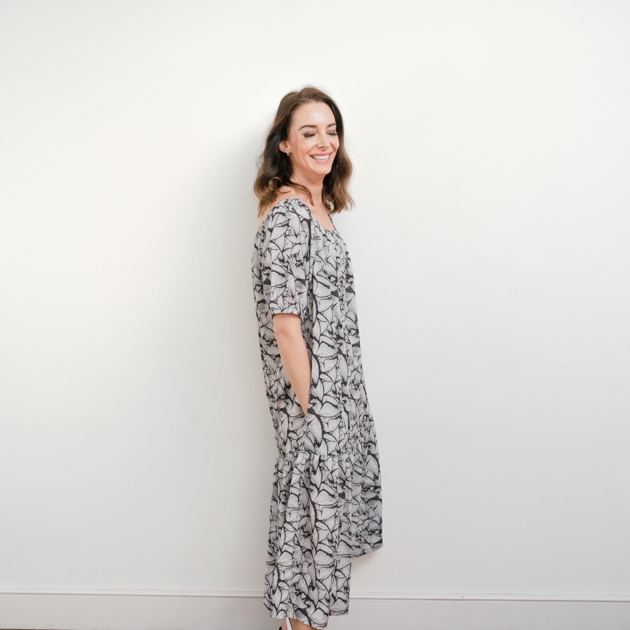 Ausus -Butterfly Print Maxi Dress