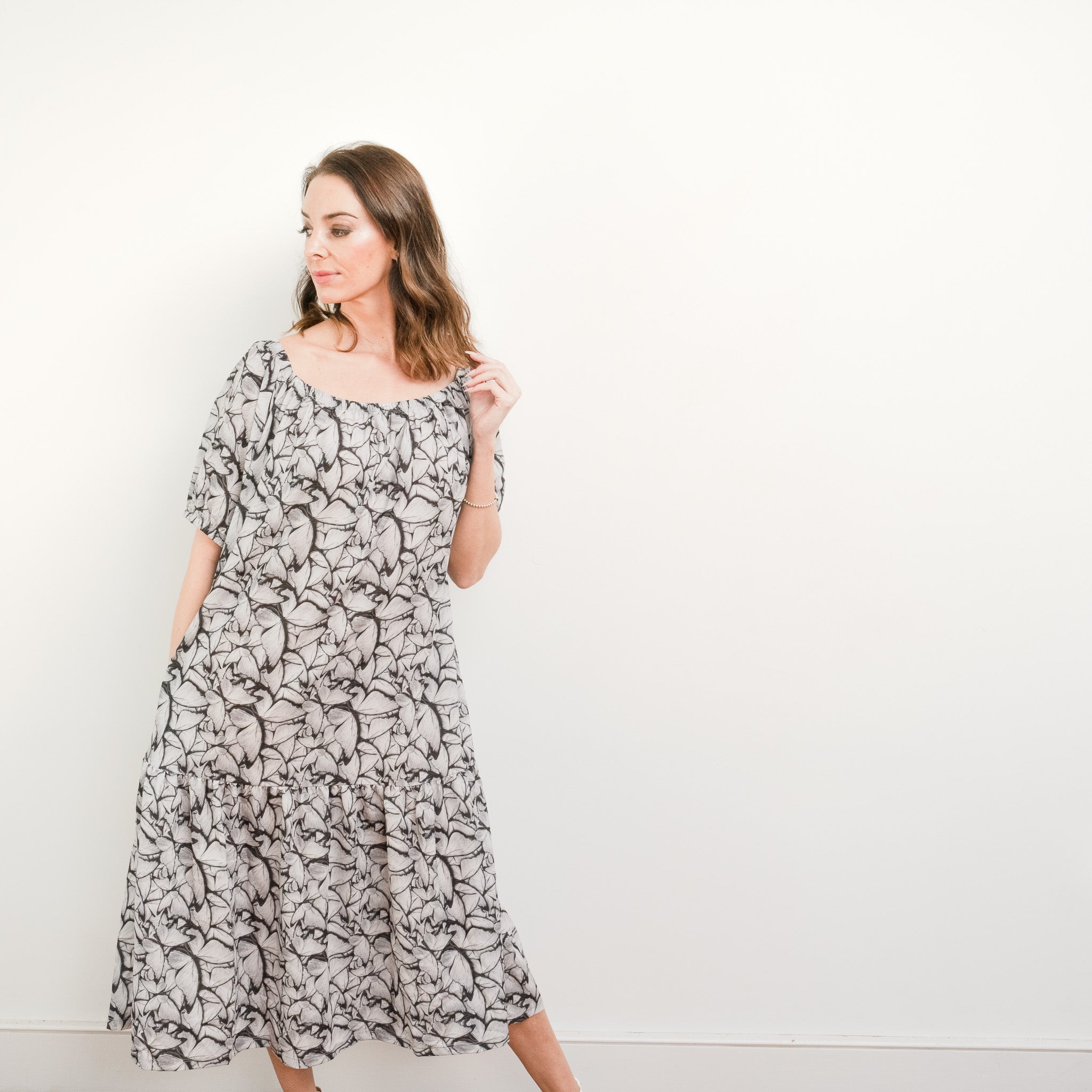 Ausus -Butterfly Print Maxi Dress