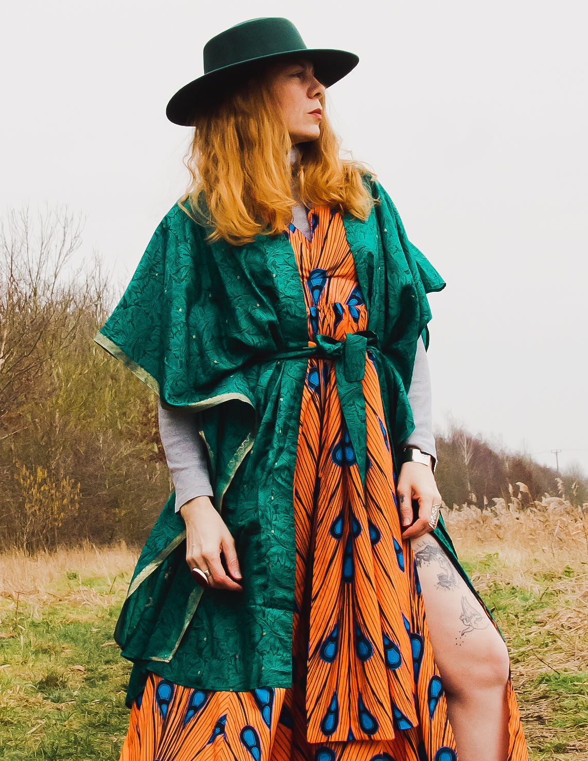 Woman wearing neem kimono style wrap dress a style idea for spring