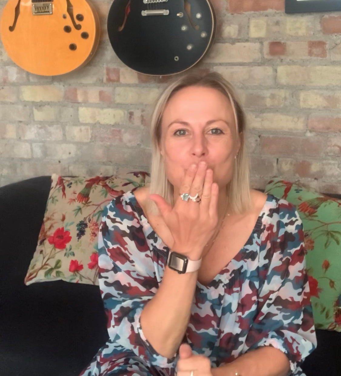 rebecca wearing ausus in sunset camo 