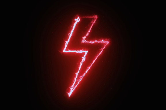 red lightening bolt