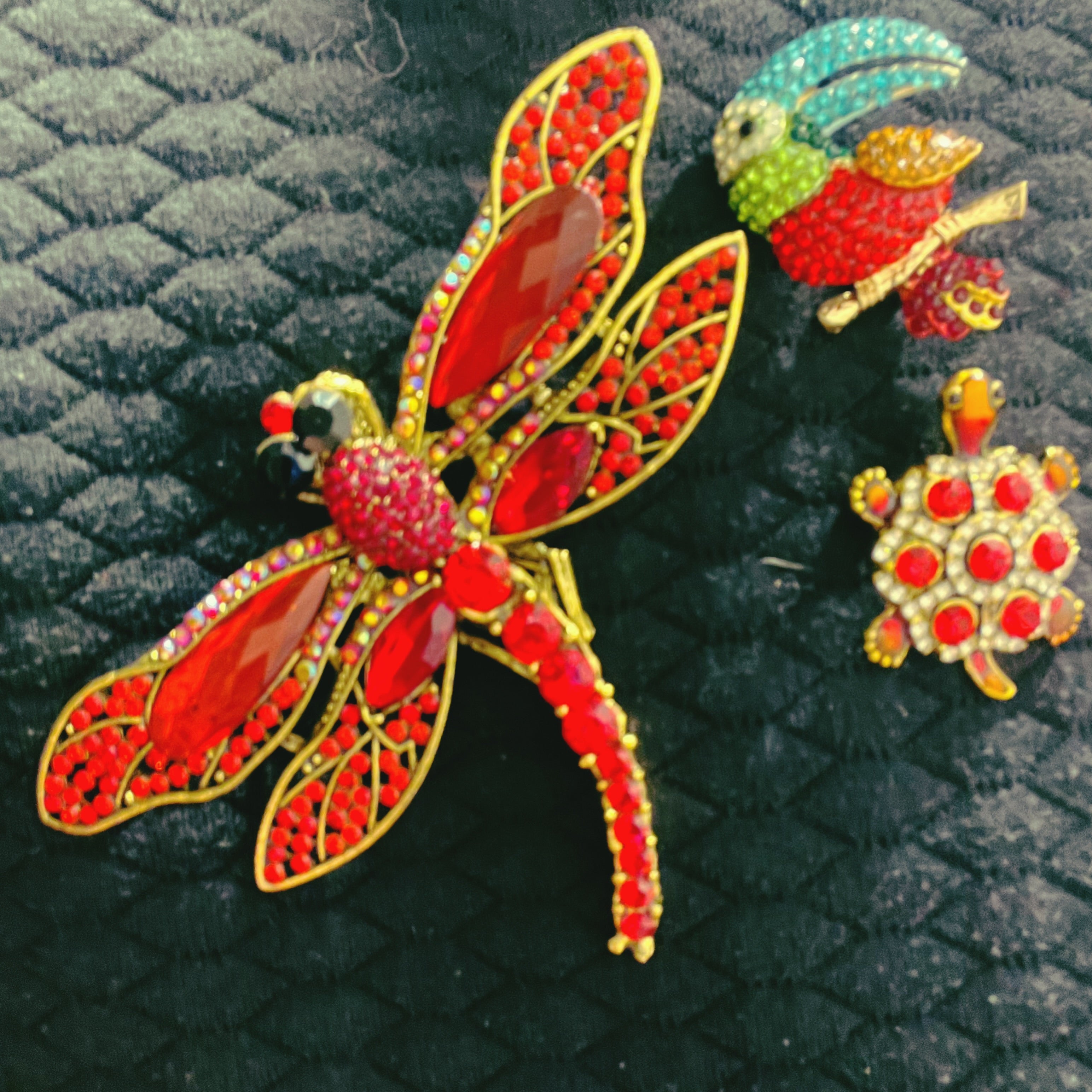 Diamanté dragonfly toucan and turtle
