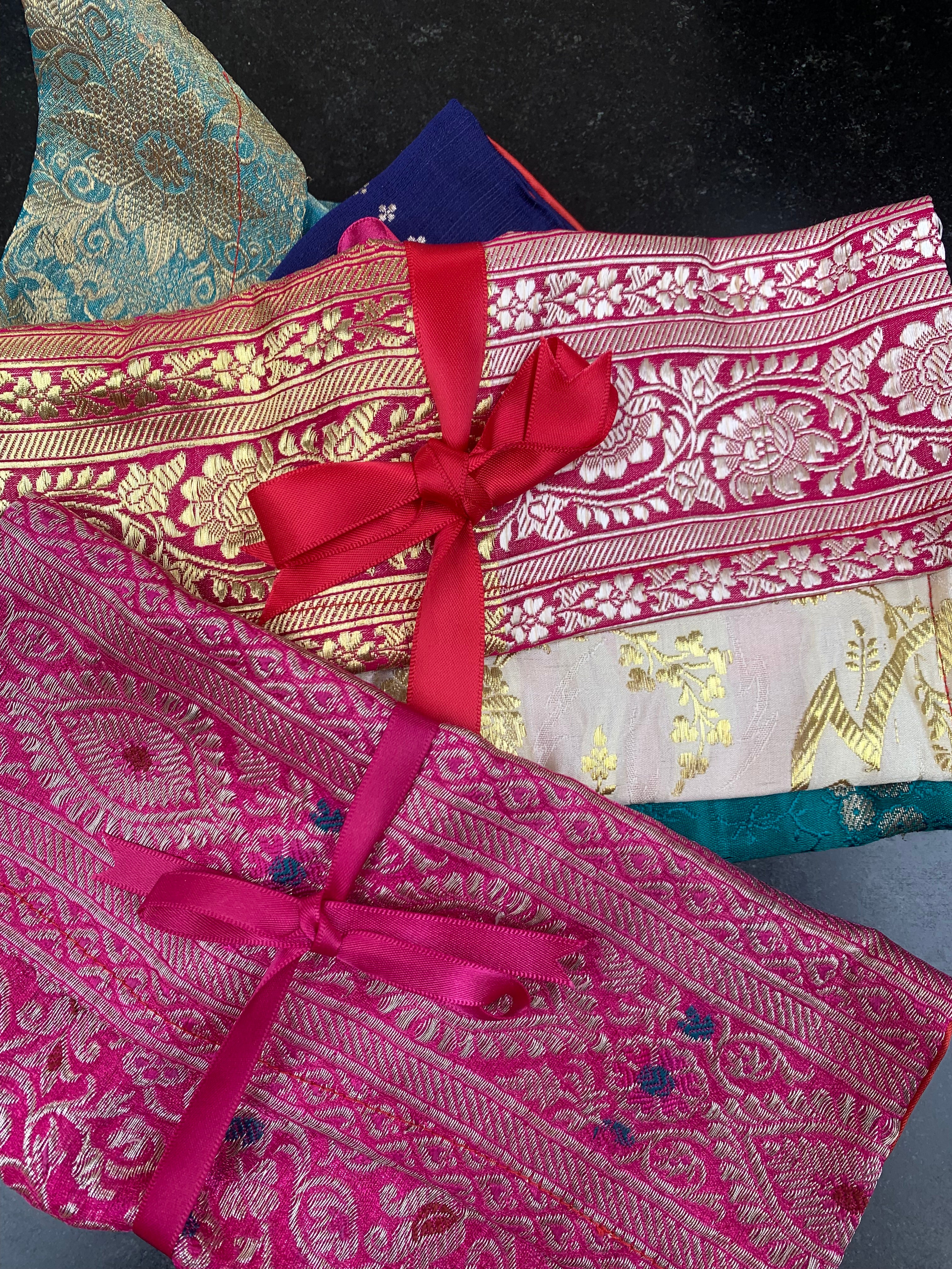purses made from vintage silk saris
