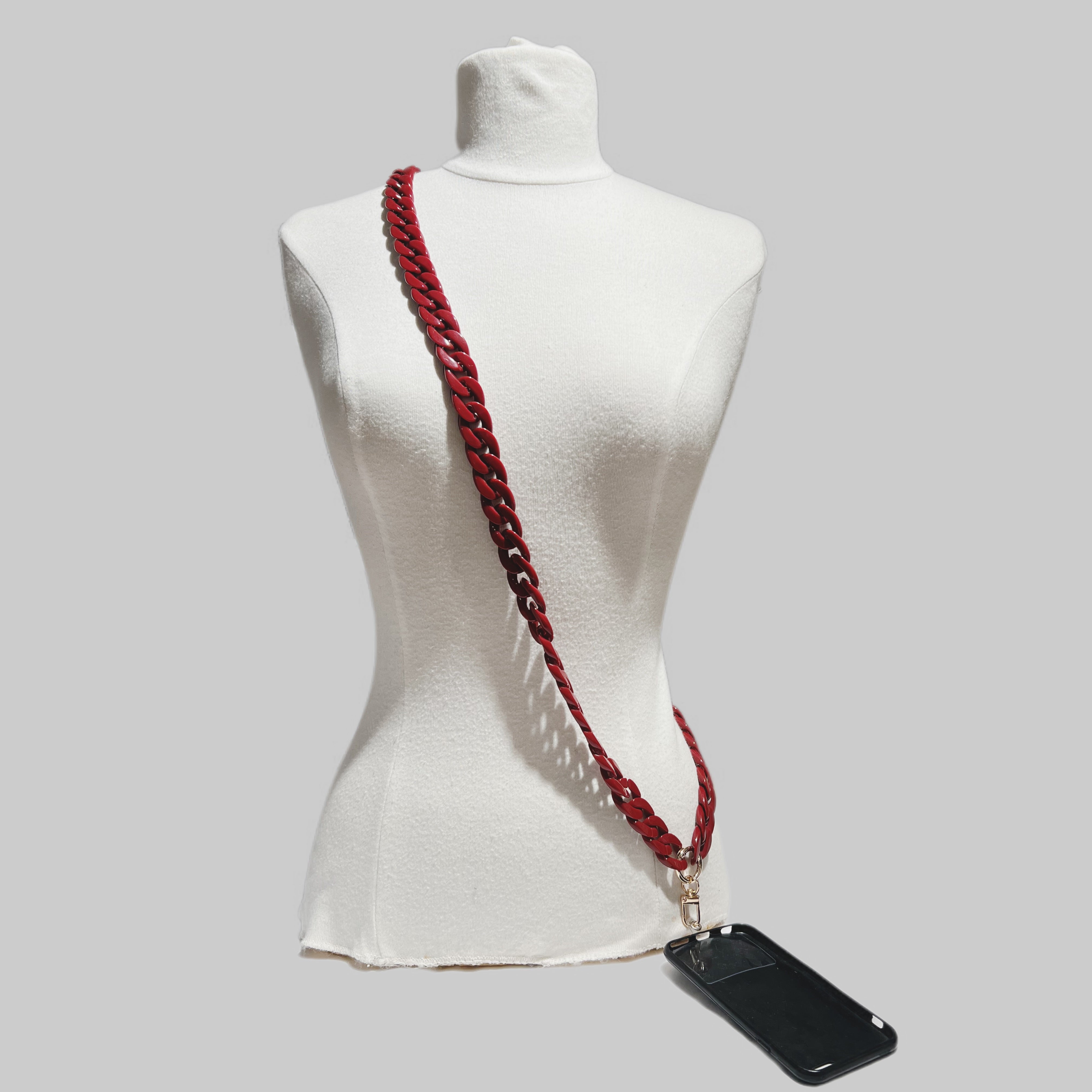 Phone Lanyard Acetate Colour Link Necklace