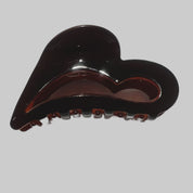 Brown heart shaped hair claw