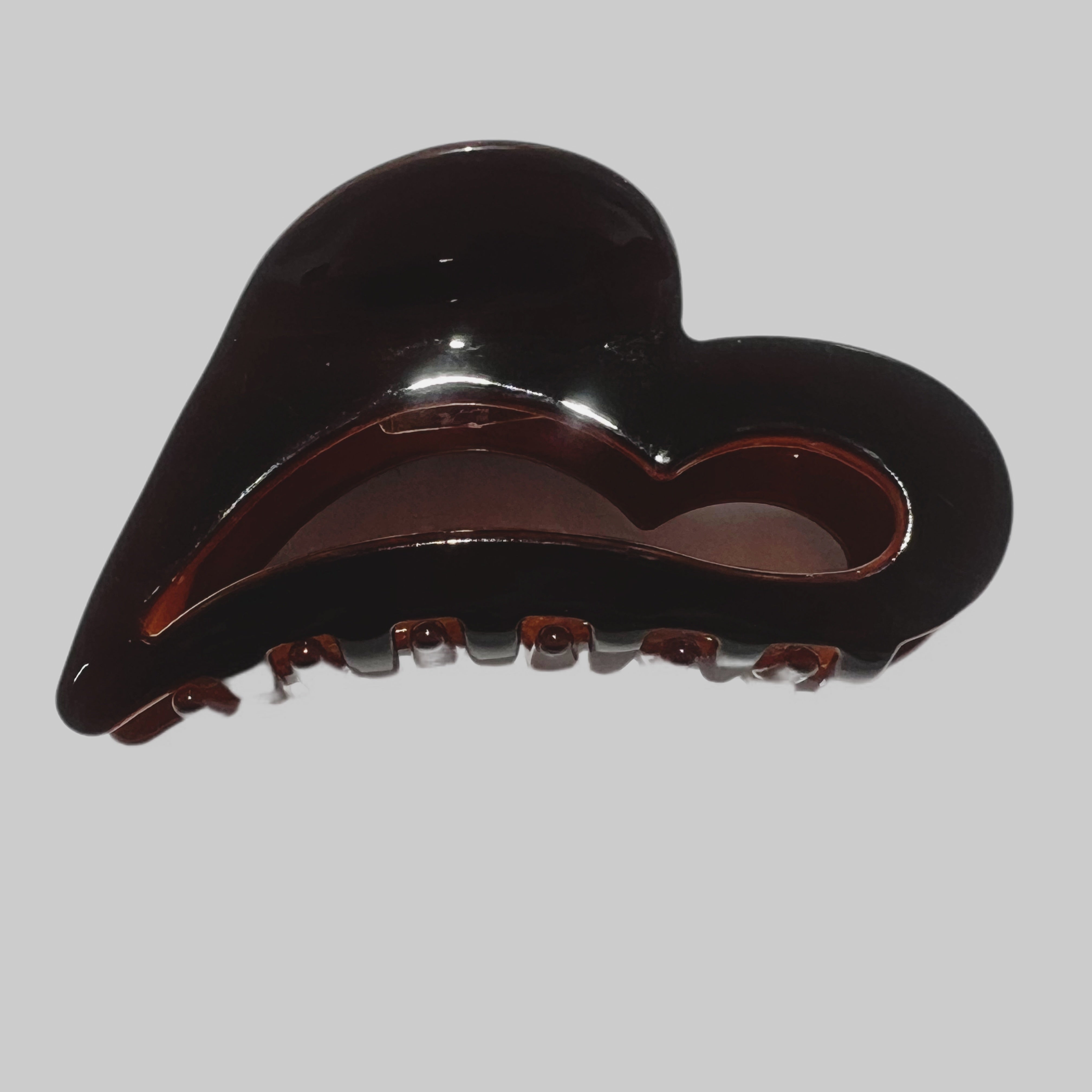 Brown heart shaped hair claw