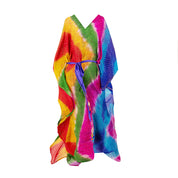 Sarab Vintage Silk Sari Kaftan Rainbow Stripe