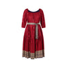 Ausus Ruby Red Vintage silk sari maxi dress invisible mannequin