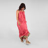 Roosa - Vintage Silk Sari Pink Diamond Maxi Dress