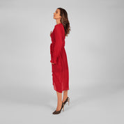 Houli midaxi wrap dress red