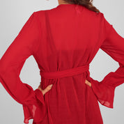 Houli midaxi wrap dress red