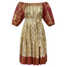 Ausus - Vintage Silk Sari Celestial Gold Sari Dress flat shot