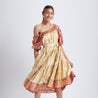 Ausus - Vintage Silk Sari Celestial Gold Sari Dress
