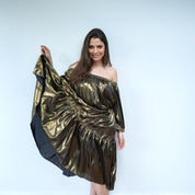 Ausus - Metallic Gold Maxi Dress