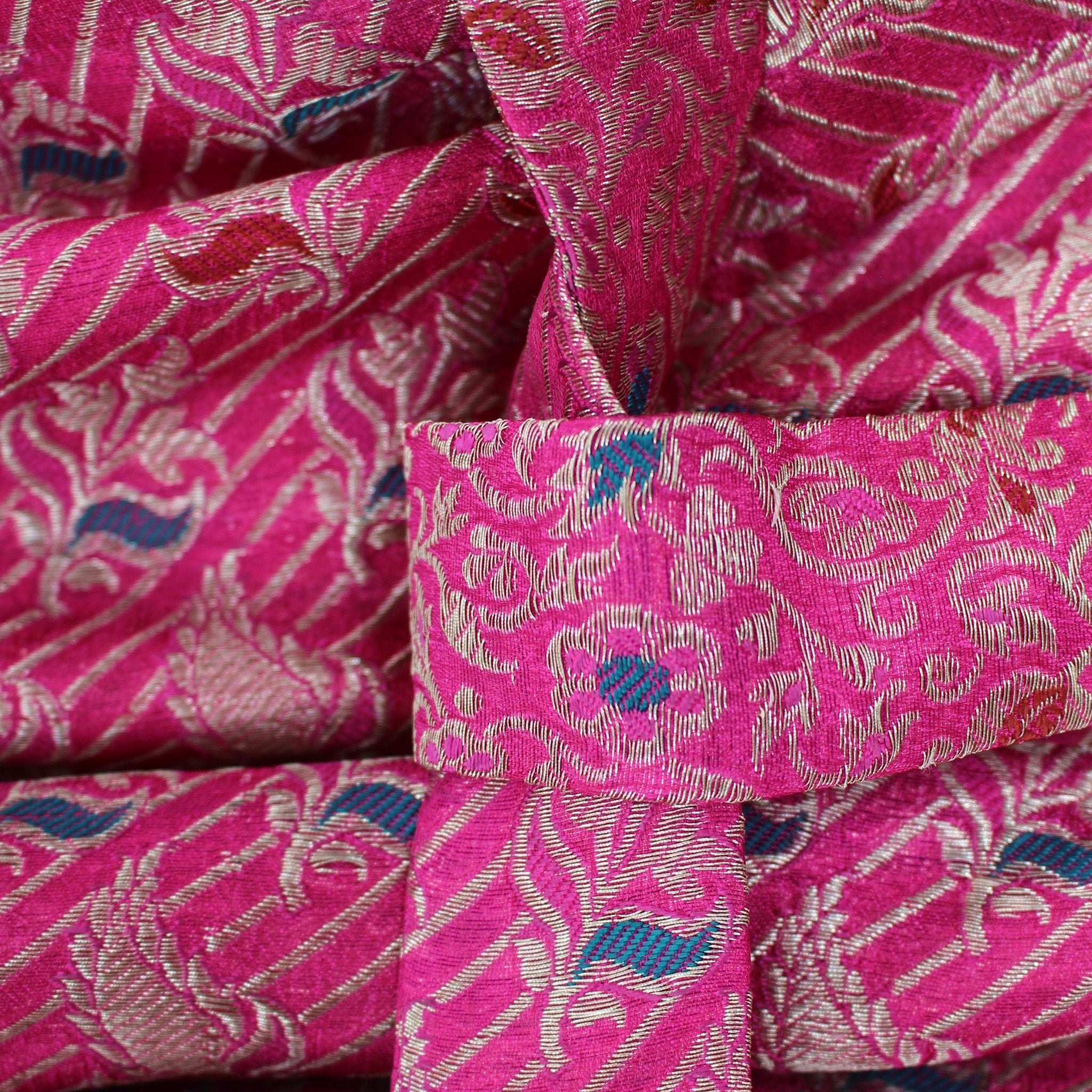 Ausus - Vintage Silk Sari Sapphire Pink Maxi Dress maxi dress